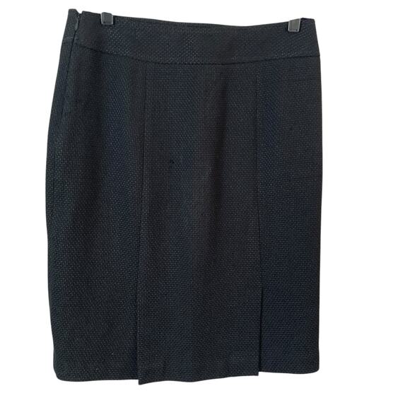 Jones NY Pencil Skirt Womens 4 Black Side Slit Front Career Workwear Casual New - Picture 10 of 13